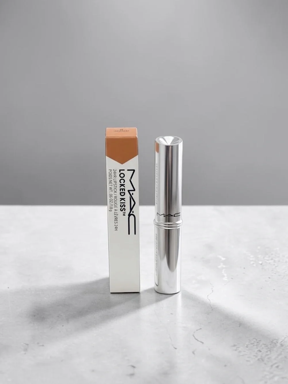MAC Locked Kiss 24HR Lipstick In Indulgent Full Size NIB